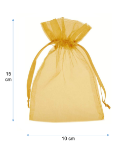 bolsa organza dorada 10X15 2