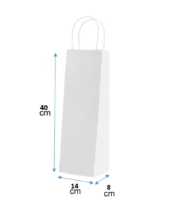 Bolsa Papel Blanco 14X40X8 Cm  (1 Botella)