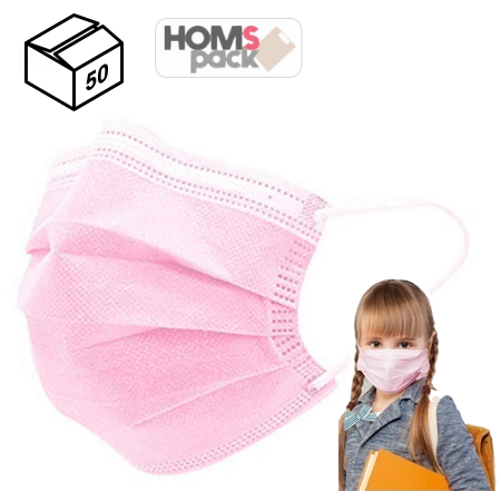 mascarilla quirurgica infantil rosada