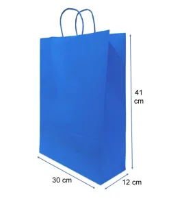 Bolsa Papel Azul 30X41X12 Cm